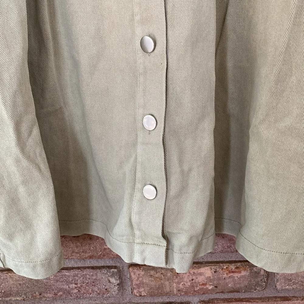 She + Sky Olive Green Denim Dress - Picture 7 of 11